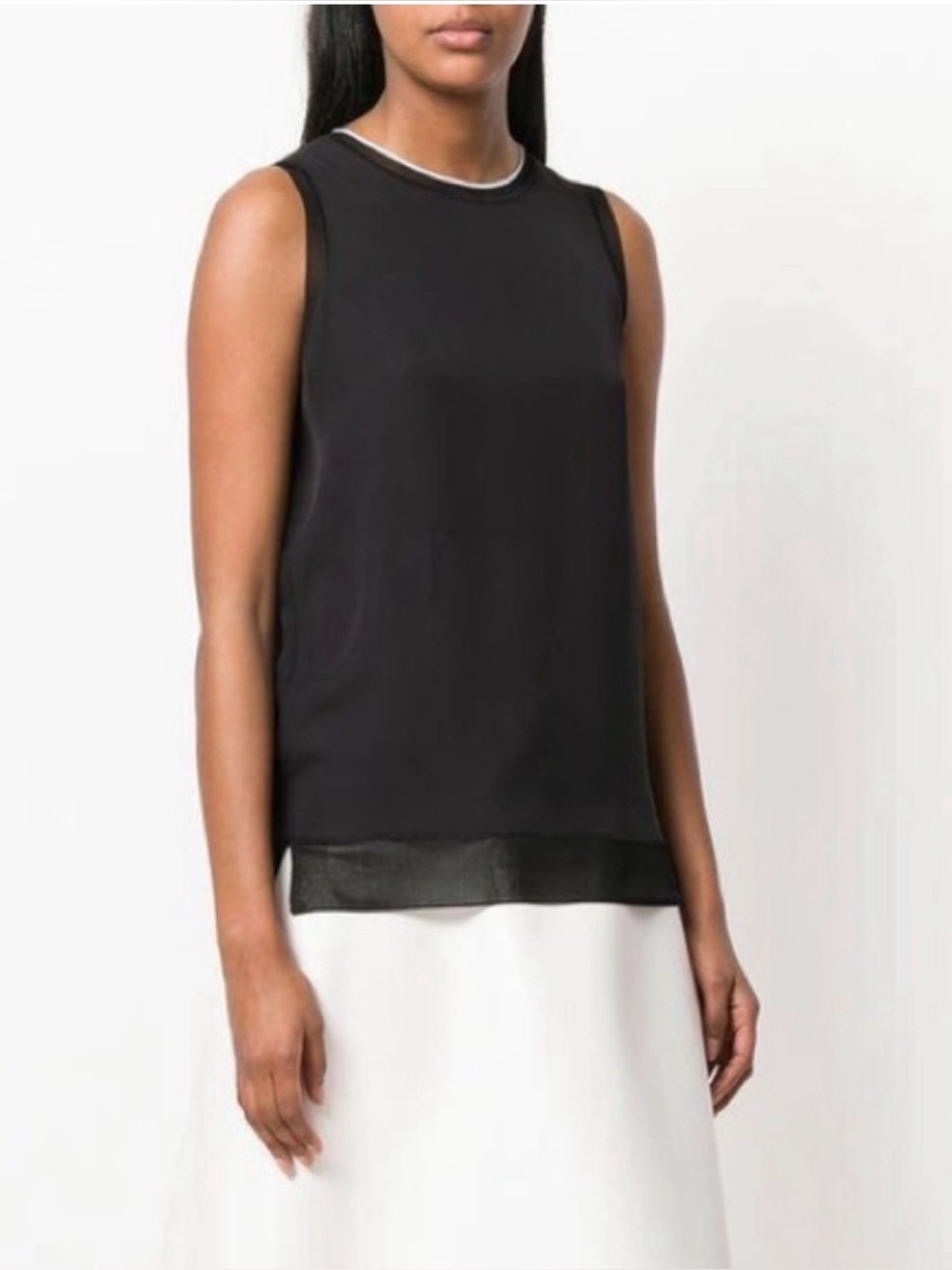 THEORY 100% silk Round Neck Tank Top In Black Women’s size Small